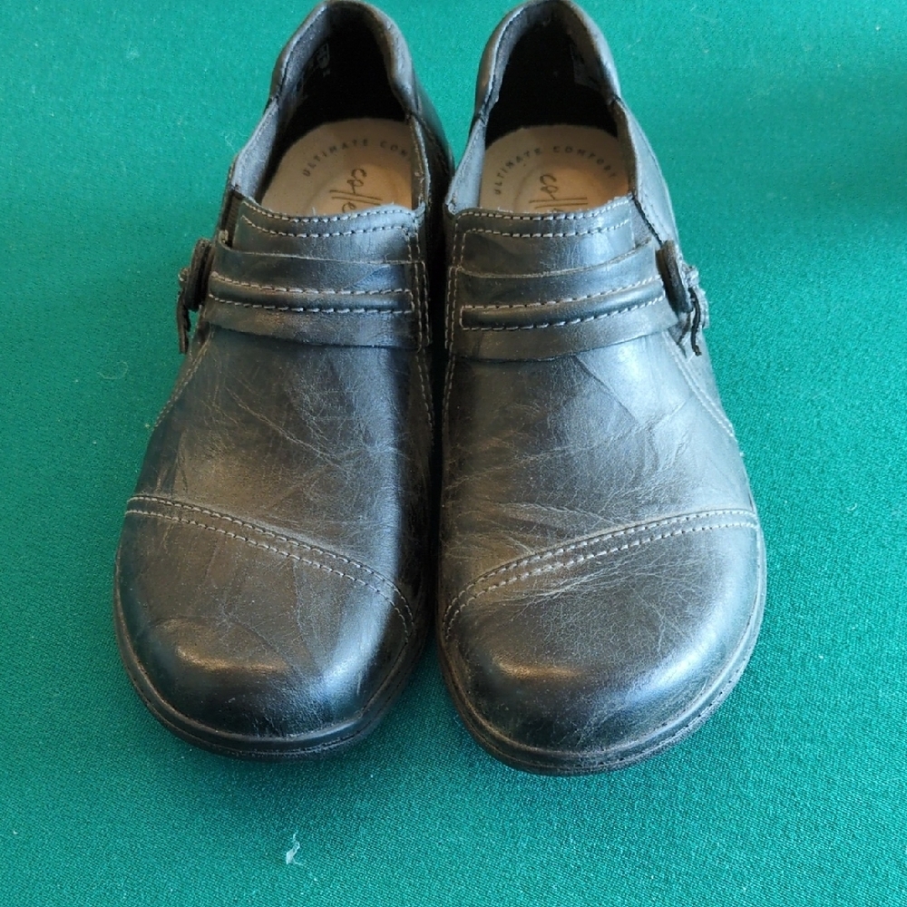 Clarks Black Leather Loafers